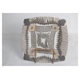 Decorative Ceramic Plate with Abstract Zebra Pattern Design