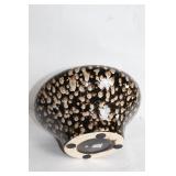 Unique Glazed Ceramic Vase with Abstract Design