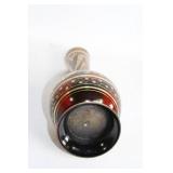 Vintage Brass and Enamel Vase with Intricate Patterns