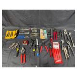 Assorted Hand Tool Collection with Ratcheting Wrench and Pliers