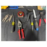 Assorted Hand Tool Collection with Ratcheting Wrench and Pliers