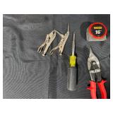 Assorted Hand Tool Collection with Ratcheting Wrench and Pliers