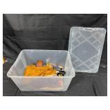 Collection of Hunting and Outdoor Gear with Leather Holster and Tools