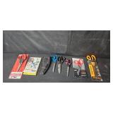 Collection of Assorted Scissors including Utility Shears and Safety Scissors