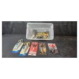 Collection of Scissors and Shears in Storage Bin
