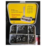 Comprehensive Tool Collection Including Drill Bits, Stainless Steel Washers, and Razor Blades