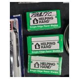 Comprehensive Tool Collection Including Drill Bits, Stainless Steel Washers, and Razor Blades