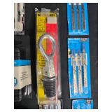 Comprehensive Tool Collection Including Drill Bits, Stainless Steel Washers, and Razor Blades