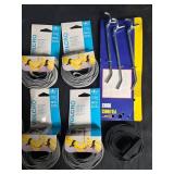 Collection of Velcro Straps, Pegboard Hooks, and Mounting Hardware