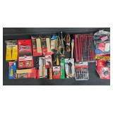 Collection of Mixed Hand Tools and Accessories including Screwdriver Set, Knife, and Siphon Pump