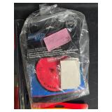 Collection of Mixed Hand Tools and Accessories including Screwdriver Set, Knife, and Siphon Pump