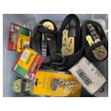Collection of Assorted Cargo Tie-Down Straps and Hooks