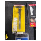 Assorted Hand Tools and Accessories in Storage Bin