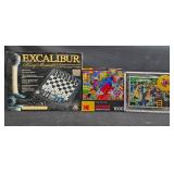 Collection of Board Games and Puzzles with Playing Cards