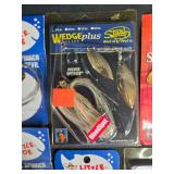 Large Collection of Fishing Lures, Spinners, and Sharpening Tools
