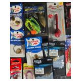 Collection of Fishing Lures, Hooks, and Accessories