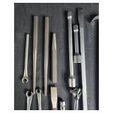 Mixed Lot of Hand Tools Including Wrench, Pliers, and Socket Set