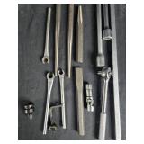 Mixed Lot of Hand Tools Including Wrench, Pliers, and Socket Set