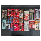 Collection of Tool Gadgets and Flashlights including Swiss Tech, Energizer, and Cresent