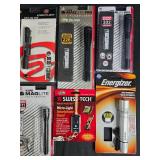 Collection of Tool Gadgets and Flashlights including Swiss Tech, Energizer, and Cresent