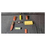 Collection of Assorted Vintage and Modern Knives with Sheaths