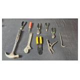 Lot of Assorted Hand Tools Including Pliers, Wrenches, and Screwdrivers