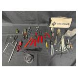 Large Assortment of Electrical Tools and Accessories with Greenlee Pouch