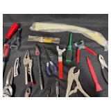 Large Collection of Various Hand Tools with Storage Bin