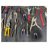 Large Collection of Various Hand Tools with Storage Bin