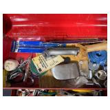 Lumidor Red Metal Toolbox with Assorted Hand Tools