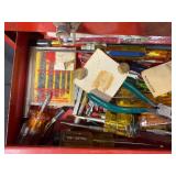 Lumidor Red Metal Toolbox with Assorted Hand Tools