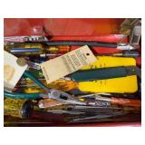Lumidor Red Metal Toolbox with Assorted Hand Tools