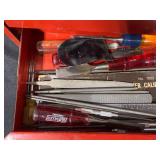 Lumidor Red Metal Toolbox with Assorted Hand Tools