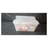 Assorted Household Utility Items in Storage Bin