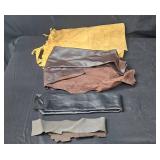 Lot of Leather Remnants and Skil Auto Sharpener