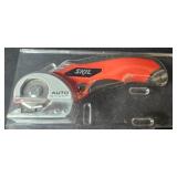 Lot of Leather Remnants and Skil Auto Sharpener