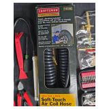 Extensive Collection of Tools and Accessories with Air Coil Hose and Rotary Tool Safety Shield