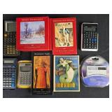 Collection of Vintage Calculators and Assorted Christmas Cards
