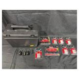 Collection of Master Lock Padlocks and Storage Case