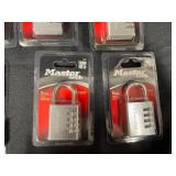 Collection of Master Lock Padlocks and Storage Case