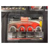 Collection of Master Lock Padlocks and Storage Case