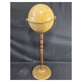 Vintage Replogle Standing Globe with Wooden Pedestal