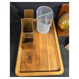 Eclectic Collection: Vintage Globe Bookends, Wooden Tray and Other Home Decor Items