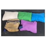 Coleman Travel Bag with 4 Colorful Small Lumbar Pillows