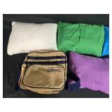 Coleman Travel Bag with 4 Colorful Small Lumbar Pillows