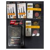 Collection of Rigid Blades, Work Sharp Abrasives Kits, and SKIL Drill Bit Set