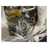 Assorted Metal Hardware with Hooks, Clips, and Fittings