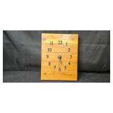 Lot of Panasonic Iron, Wood Wall Clock, and Brass Tone Cherub Bookends