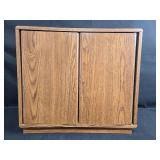 Oak Finished Wall Mounted or Floor Cabinet with Adjustable Shelves