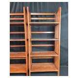 Pair of Wooden Bookshelves with Adjustable Shelves